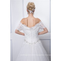 2016 robe de bal Robe de mariée en tulle douce avec épinards en dentelle brodée perles cristaux Bateau cou 3/4 robe de mariée robe de mariée